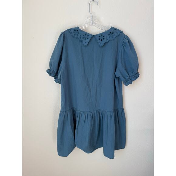 Tuckernuck x Pomander Place French Blue Kit Eyelet Drop Waist Dress Medium - Picture 4 of 8